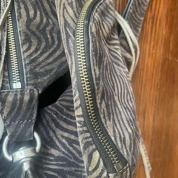 Rebecca Minkoff Black Leather/suede zebra print Backpack - Picture 6 of 9